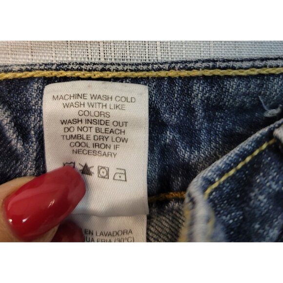 Liz & Co. Womens Size 8 Stretch Denim Capri Jeans Cuffed Leg - Picture 5 of 8